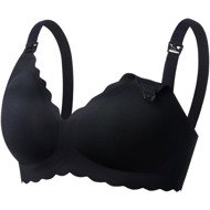 Momcozy YN46 Seamless Support Floral Bra Black L - Nursing Bra