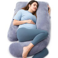 Momcozy U Shaped Pillow Velvet Dark Grey - Nursing Pillow