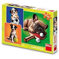 Dino Dog Athletes 3 × 55 pieces - Jigsaw Puzzle