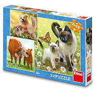 Dino Family 3 × 55 pieces - Jigsaw Puzzle
