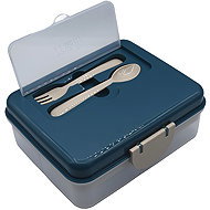 Melii Luxe double tier snack box blue/beige - Lunch Box
