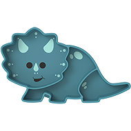 Melii Divided plate with suction cup Luxe Dinosaur - Children's Plate
