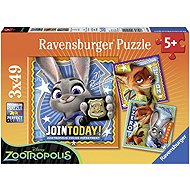 Ravensburger 120041375 Zootropolis: City of Animals 3 × 49 pieces - Jigsaw Puzzle