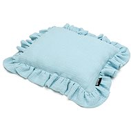 T-TOMI Muslin cushion with frill Blue - Pillow