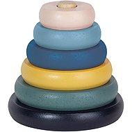 PETITE&MARS Orbit Wood of Mars Cosmic Blue - Sort and Stack Tower