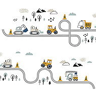 Sipo Wall Stickers Tractors on street - Self-Adhesive Decoration