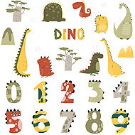 Sipo Wall Stickers Dino Numbers - Self-Adhesive Decoration