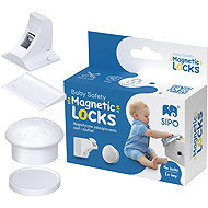 Sipo Magnetic locks for cabinets and drawers 4 pcs white and magnetic key - Child Safety Lock