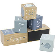 Label Label Milestone Cubes Blue - Wooden Blocks