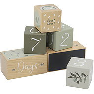 Label Label Milestone Cubes Olive Green - Wooden Blocks