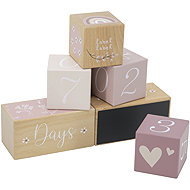 Label Label Milestone Cubes Pink - Wooden Blocks