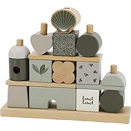 Label Label Wooden blocks - house Olive Green - Sort and Stack Tower