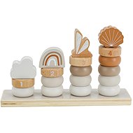 Label Label Small folding rings Nougat - Sort and Stack Tower