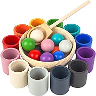Rainbow balls and cups 12 colours - Puzzle