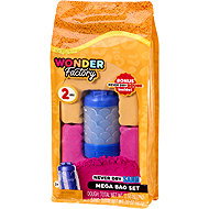 Wonder Factory Non-drying sand and modelling clay in bag - orange, red and blue - Kinetic Sand