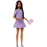 Barbie Fashionistas autistic in purple striped dress - Doll