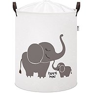 Sipo Basket with drawstring 43 l Elephants - Storage Box