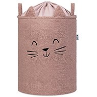 Sipo Premium Bouclé basket with drawstring 43 l Cat Pink - Storage Box
