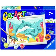 Ravensburger 120232520 CreArt Jumping Dolphins with Glitter Rhinestones - Painting by Numbers