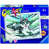 Ravensburger 120232612 CreArt Playful Husky with Glitter - Painting by Numbers