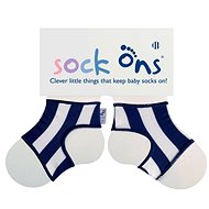 Sock Ons Baby sock covers, Navy Stripes 0-6 m - Leg Warmers
