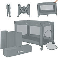 Lionelo Amelie Grey Concrete - Travel Bed