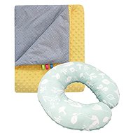COSING Set Minky blanket + neck warmer Mini forest yellow/green - Travel Pillow