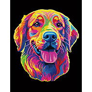 Diamond Dotz Neon Golden Retriever - Diamond Painting