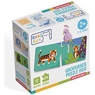 KukiKuk Véééliké puzzle duo Kde bydlí zvířátka - Jigsaw Puzzle