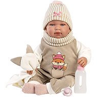 Llorens 84490 New Born - realistické miminko se zvuky a měkkým látkovým tělem - 44 cm - Doll