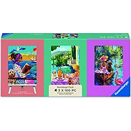 Ravensburger 120020493 Puzzle se stojánkem: Spolu na cestách 3 × 100 dílků - Jigsaw Puzzle