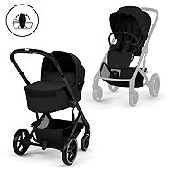 Cybex Balios S Lux BLK with Cot S Lux Moon Black - Baby Buggy