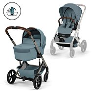 Cybex Balios S Lux TPE with Folding Carrycot Stormy Blue/light blue - Baby Buggy
