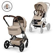 Cybex Balios S Lux TPE + összecsukható mózeskosár, Almond Beige - Babakocsi