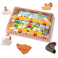 Melissa & Doug Puzzle s vyskakujícímy slepičkami - Puzzle