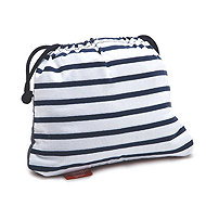 BabyToLove Fabric Travel Booster Seat with Backrest Straps – Blue Stripes - Children's Seat