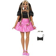 Barbie Deluxe Style Modelka v černém topu a růžové sukni - Doll