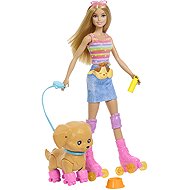 Barbie Panenka s pejskem na bruslích blondýnka - Doll