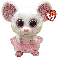 TY Boos Nina, 24cm, White Ballerina Mouse - Soft Toy
