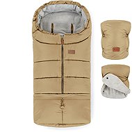 Petite&Mars Set winter Jibot 3in1 + gloves for stroller Jasie Sweet Toffee - Stroller Footmuff