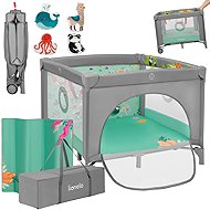 Lionelo Mille Plus Grey Green - Baby Playpen
