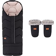 PETITE&MARS Hygge 4v1 Forever Black + Rukávník Fjora Forever Black - Stroller Footmuff