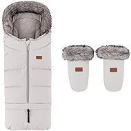 PETITE&MARS Set zimní fusak Arctic 4v1 + rukavice na kočárek Fjora Champagne Shower - Stroller Footmuff