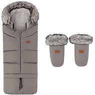 PETITE&MARS Set zimní fusak Arctic 4v1 + rukavice na kočárek Fjora Mocha Mousse - Stroller Footmuff