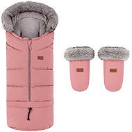 PETITE&MARS Set zimní fusak Arctic 4v1 + rukavice na kočárek Fjora Old Rose - Stroller Footmuff