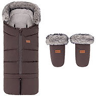 PETITE&MARS Set zimní fusak Arctic 4v1 + rukavice na kočárek Fjora Rich Brown - Stroller Footmuff