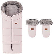 PETITE&MARS Set zimní fusak Arctic 4v1 + rukavice na kočárek Fjora Rose Petal - Stroller Footmuff