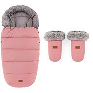 PETITE&MARS Set zimní fusak Comfy 4v1 + rukavice na kočárek Fjora Old Rose - Stroller Footmuff