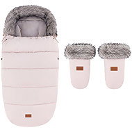 PETITE&MARS Set zimní fusak Comfy 4v1 + rukavice na kočárek Fjora Rose Petal - Stroller Footmuff