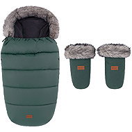 PETITE&MARS Set zimní fusak Comfy 4v1 + rukavice na kočárek Fjora Veritable Khaki - Stroller Footmuff